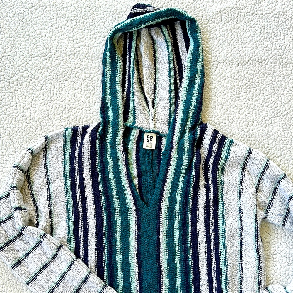 Roxy Striped Hoodie Pullover, XL